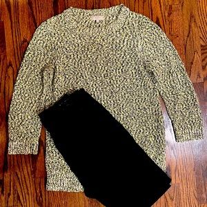 Hobbs Yellow/Black Knit Sweater, Small